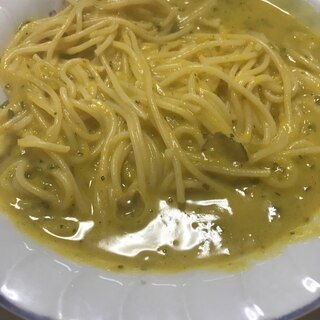 濃厚、上手っ、カボチャポタージュのパスタ